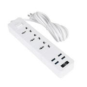 2 Pcs 7-in-1 Power Strip with 3 Outlets \u0026 4 USB Ports (5V/3.1A), 2500W/10A Surge Protector, 5.9ft Extension Cord for Travel, Home, Office, Hotel, Cruise - FCC Certified, Fireproof ABS+PC
